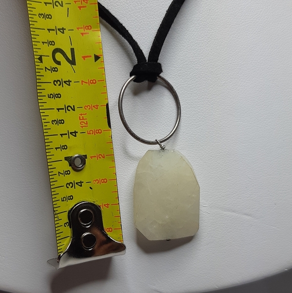 White Quartz Sterling Wire Wrap Necklace - Picture 3 of 7